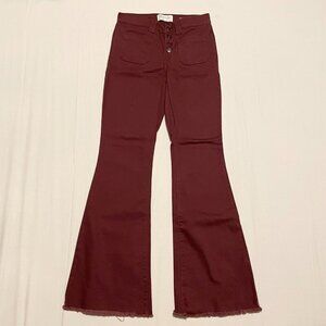 Celebrity Pink Flower Frayed Hem Flare Jeans Size 27